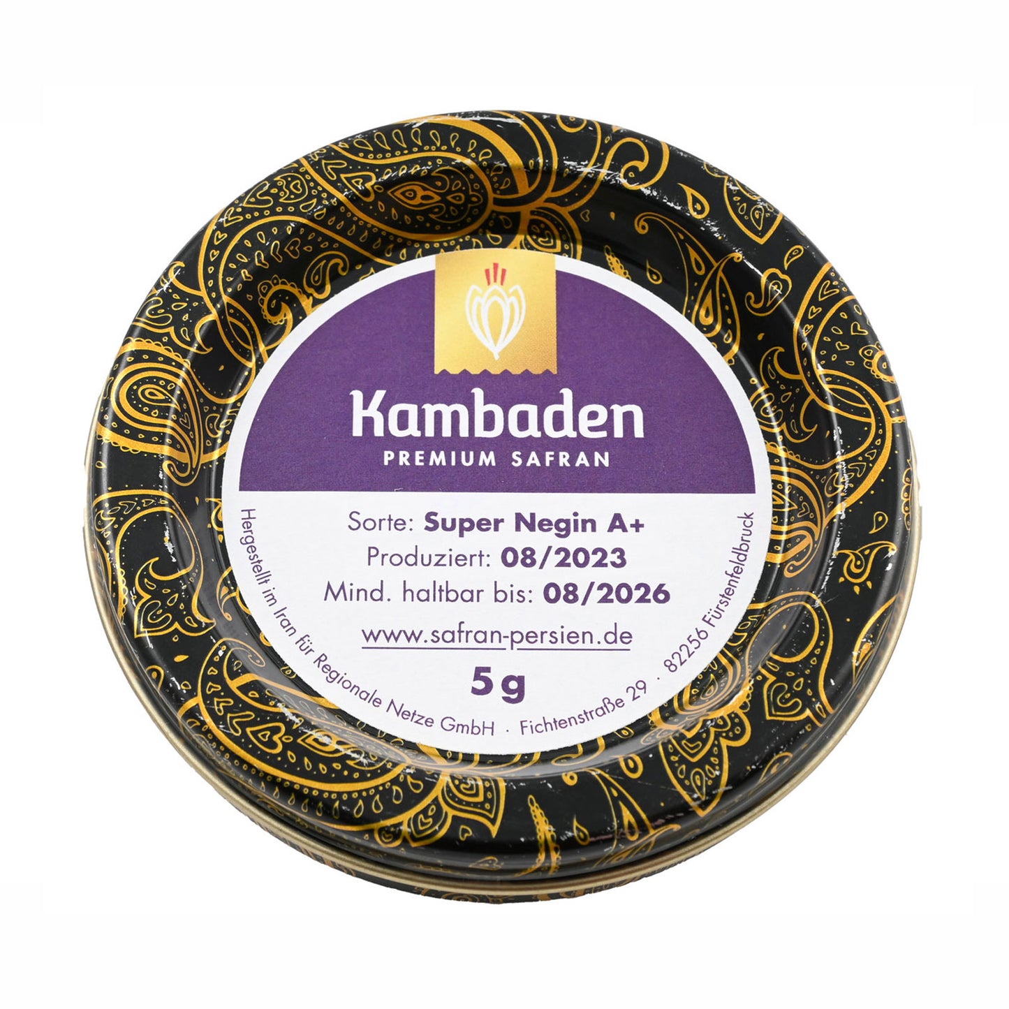 Safran Super Negin 5g, schwarz-goldene Dose